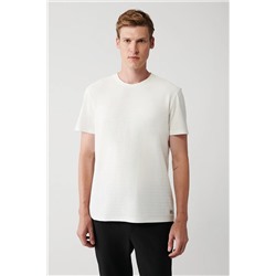 Avva, Erkek Beyaz %100 Pamuk Bisiklet Yaka T-shirt A31y1057