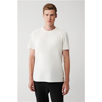 Avva, Erkek Beyaz %100 Pamuk Bisiklet Yaka T-shirt A31y1057