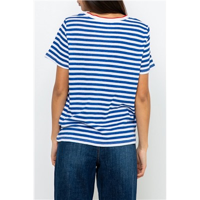 Camiseta de lino Azul y blanco
