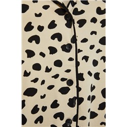 Çok Renkli Animal Desenli Gömlek Yaka Örme Pijama Takımı TBBAW23AI00015