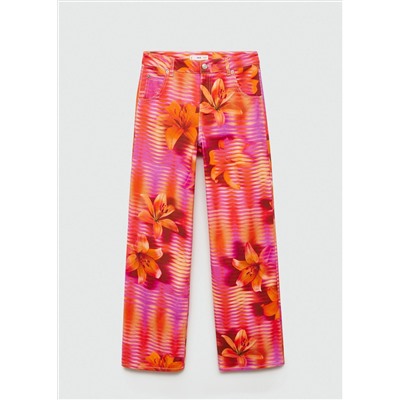 Jeans wideleg estampado