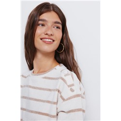 Jersey chenilla rayas botones hombro