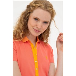 Kadın Nar Çiçeği Basic Polo Yaka Tişört