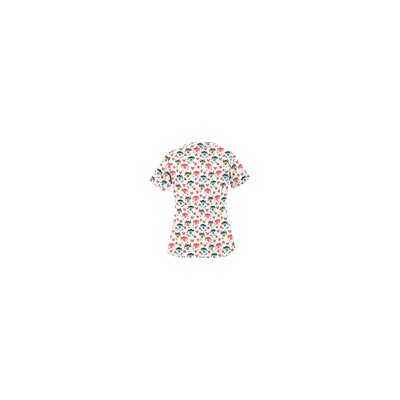 UA Sweet Monkey White Print Scrub Top