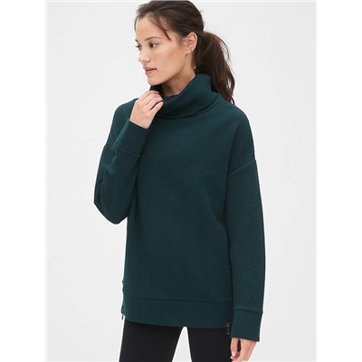 GapFit Jacquard Funnel-Neck Tunic Sweatshirt