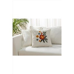 English Home Luna Punch Nakışlı Kırlent Kılıfı Naturel 10038839