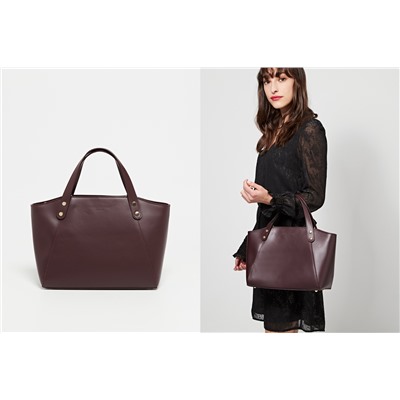 Bolso de piel Parl Burdeos