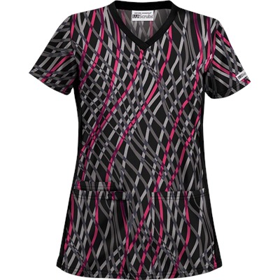 UA Zippity Zappity Black Scrub Top
