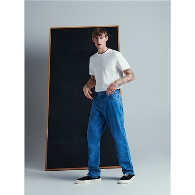 Jeans im Baggy-Fit mit weitem Bein