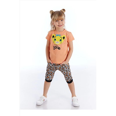 Denokids Leopar Aşkı Kız Kapri Takım CFF-21Y2-041