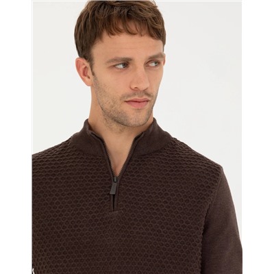 Kahverengi Slim Fit Kazak