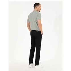 Siyah Regular Fit Kanvas Pantolon