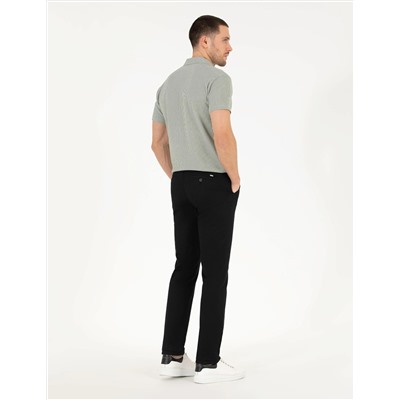Siyah Regular Fit Kanvas Pantolon