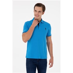 Erkek Slim Fit Polo Yaka Saks Basic Tişört