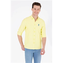Erkek Neon Sarı Uzun Kollu Basic Gömlek