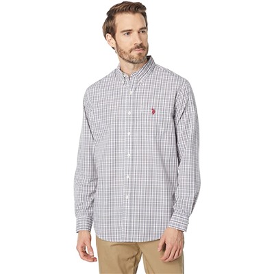 U.S. POLO ASSN. Long Sleeve CVC Yarn-Dye Plaid Woven Shirt