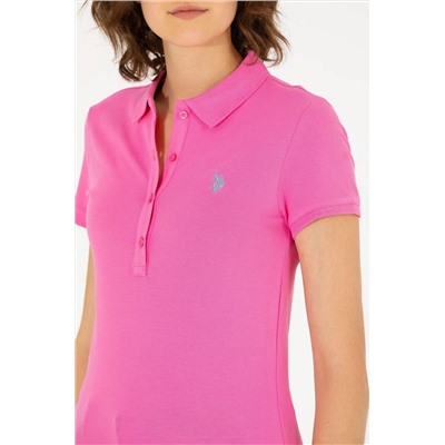 Kadın Pembe Basic Polo Yaka Tişört