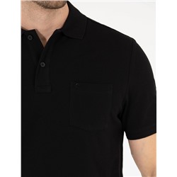 Siyah Regular Fit Polo Yaka Basic Tişört