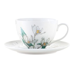 Пара чайная, 1 перс, 2 пр, 240 мл, фарфор P, белая, Белая орхидея, Royal Botanic Gardens, 62613