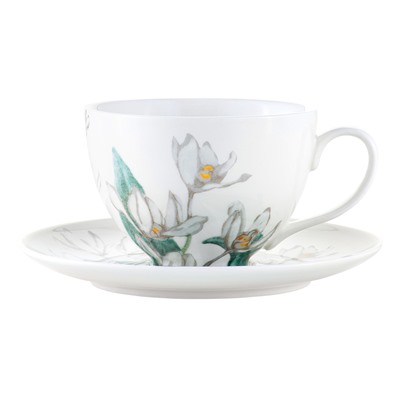 Пара чайная, 1 перс, 2 пр, 240 мл, фарфор P, белая, Белая орхидея, Royal Botanic Gardens, 62613