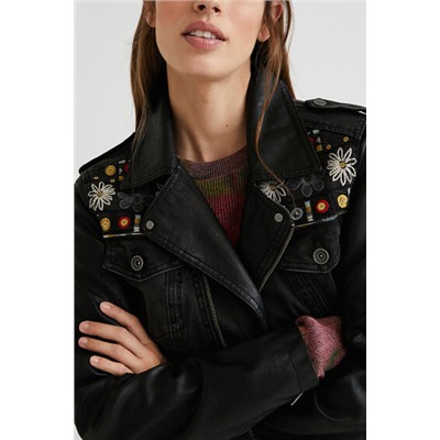 Chaqueta biker vaquera slim