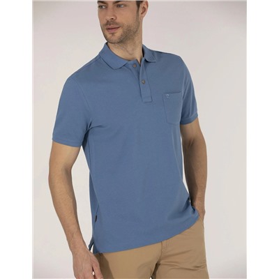Koyu Mavi Regular Fit Polo Yaka Basic Tişört