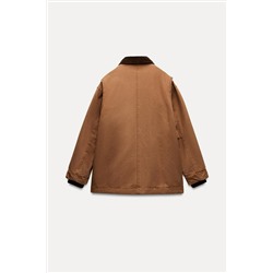 PADDED JACKET WITH CONTRAST COLLAR ZW COLLECTION