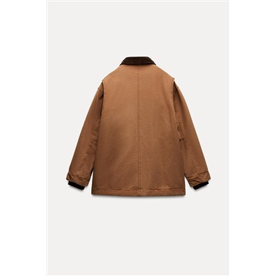 PADDED JACKET WITH CONTRAST COLLAR ZW COLLECTION
