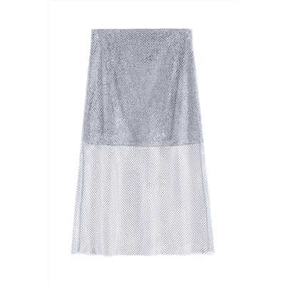 Falda midi Gris