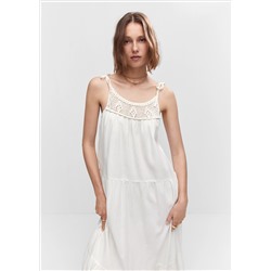 Vestido largo panel crochet