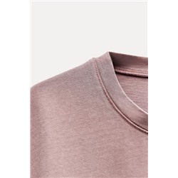 FADED-EFFECT HEAVY COTTON T-SHIRT
