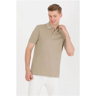 Erkek Haki Basic Polo Yaka Tişört