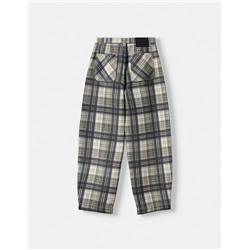 Checked balloon fit trousers