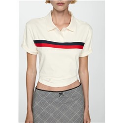 Polo crop detalle rayas