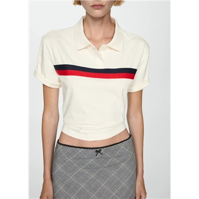 Polo crop detalle rayas