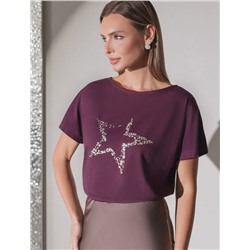 Нарядная футболка с блестящим принтом