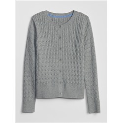 Kids Uniform Cable-Knit Cardigan Sweater
