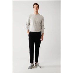 Avva Erkek Siyah Arka Beli Lastikli Yandan Cepli Esnek Relaxed Fit Rahat Kesim Chino Pantolon A32Y3063