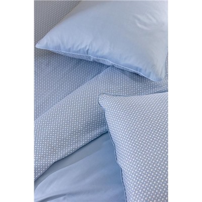 Clodia King Size %100 Pamuk Baskılı Saten Nevresim Takımı - Mavi