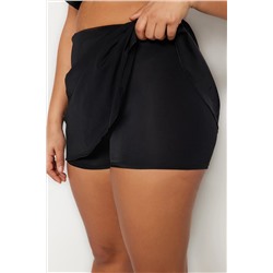 Siyah Şort Etekli Mini Büyük Beden Bikini Altı TBBSS23CR00015