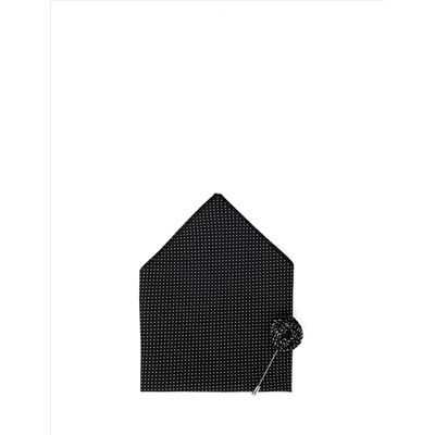 Siyah 3'lü Kravat Mendil Set
