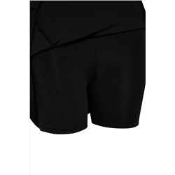 Siyah Scuba/Dalgıç 2 Katmanlı İçi Şortlu Tenis Örme Spor Elbise TBBSS25AH00017