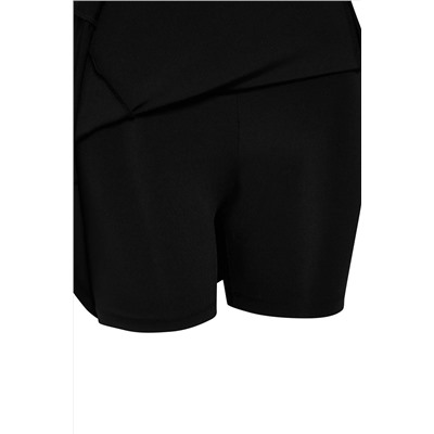 Siyah Scuba/Dalgıç 2 Katmanlı İçi Şortlu Tenis Örme Spor Elbise TBBSS25AH00017