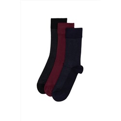 Pierre Cardin, Erkek Renkli 3 Lü Düz Soket Çorap 50304465-001
