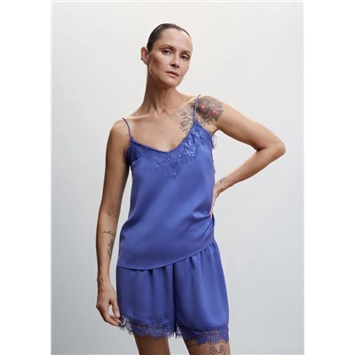 Top lencero satinado -  Mujer | MANGO OUTLET Melilla