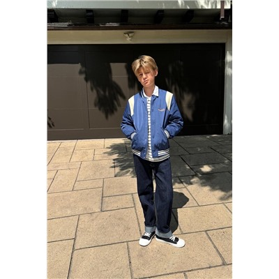 BOMBER JACKET WITH EMBROIDERED SLOGAN