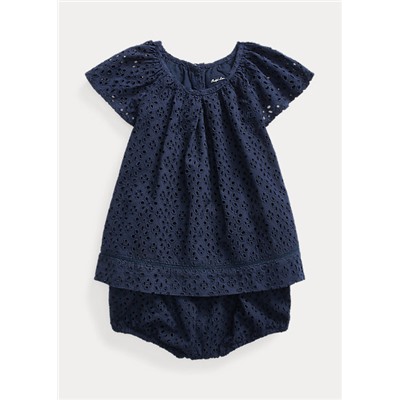 Baby Girl Eyelet Top & Bloomer Set