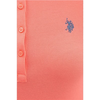 Kadın Nar Çiçeği Basic Polo Yaka Tişört