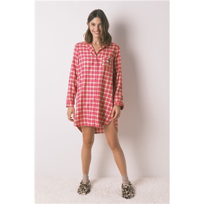 Camisón corto algodón estampado cuadros Snoopy