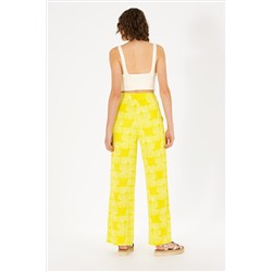 Kadın Neon Sarı Örme Pantolon